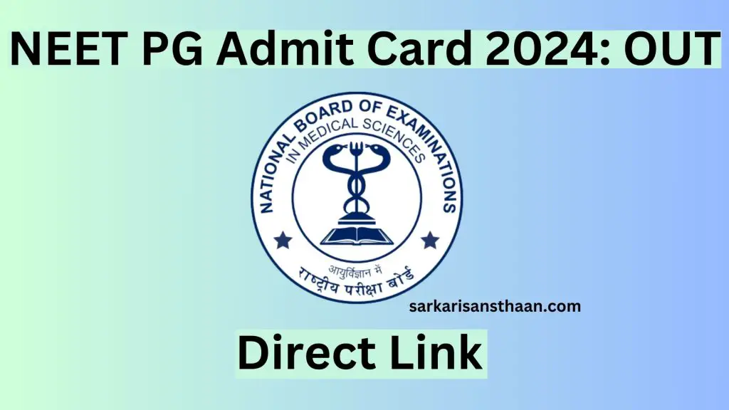 NEET PG Admit Card 2024