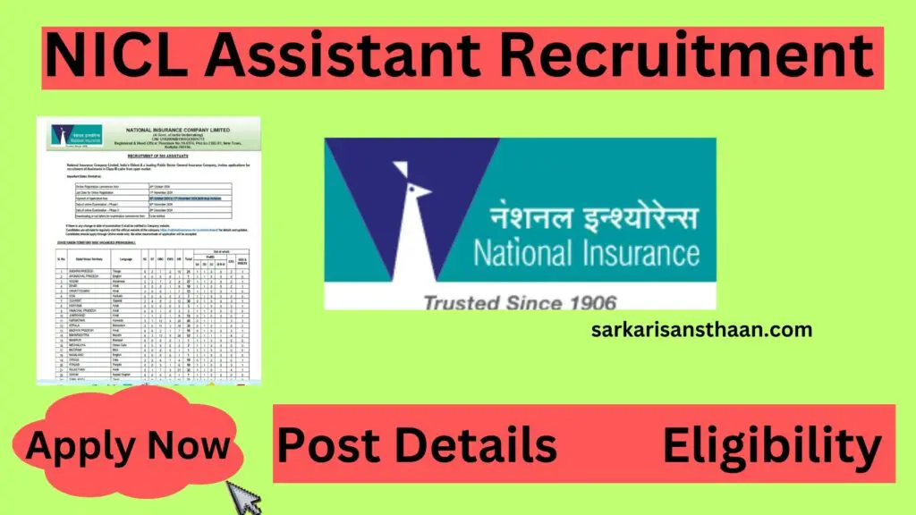 NICL Assistant Recruitment