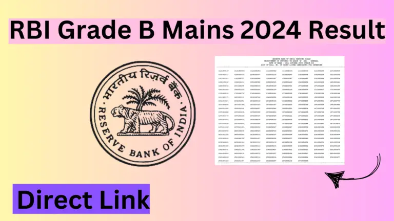 RBI Grade B Mains 2024 Result