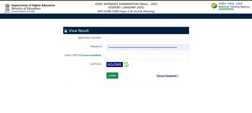 JEE Main Session 2 Results Direct Link